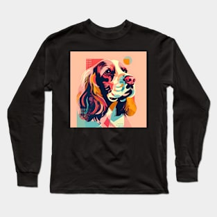 70s Sussex Spaniel Vibes: Pastel Pup Parade Long Sleeve T-Shirt